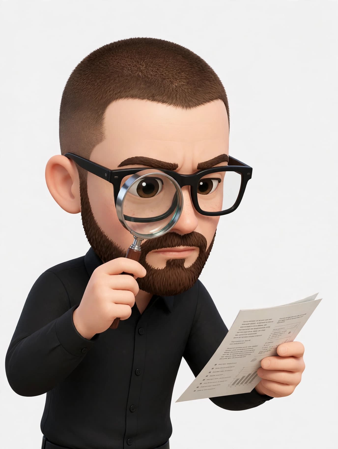 ClauseKite mascot using a magnifying glass to read fine print